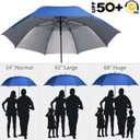 G4Free 54/62/68 Inch Extra Large Windproof Golf Umbrella UV Protection Automatic Open Double Canopy Vented Sun Rain Stick Umbrella
