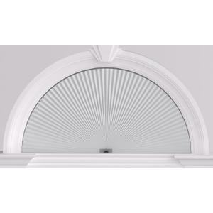 Myshade Arch Window Shades Half Circle Blackout Cellular Shades Cordless No Drill Blinds for Windows Half Moon Honeycomb Fabric No Tools Room Darkening Shades Easy Install (1PCS White 48" W X 24" H)