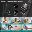 All Metal 12 Inch Rain Shower Head with Handheld Spray Combo, High Pressure Waterfall Rainfall Square Shower Heads with 16" Adjustable Extension Arm, Dual Showerhead with 3-Way Diverter, Matte Black
