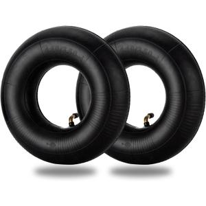 4.10/3.50-4" Inner Tubes, 2 Pack Heavy Duty 4.10 3.50-4/410/350-4 Replacement Tire Inner Tube with Bent Valve Stem for Wheelbarrow, Lawn Mower, Hand Truck, 4" Cart, Tractor, Dolly, Trailer, etc
