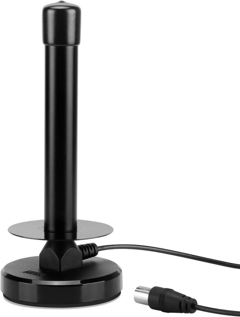 Digital HDTV Antenna - August DTA250 - High Gain Portable TV Antenna with Magnetic Base and Coaxial Cable - 75 Miles Range
