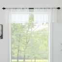 White Sheer Valances for Windows - Light Filtering Semi Sheer Valances for Living Room/Bedroom/Kitchen/Bathroom/Cafe - Transparent Window Valance Curtains with Rod Pocket 2 Panels 52x18 Inches Long