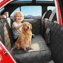 Back Seat Extender for Dogs  Waterproof Dog Seat Cover for Back Seat with Door Protection, Easy to Use and Clean, Hard Bottom, Holds 420 lbs Dog Hammock for Cars, SUVs & Small-Size Trucks (BLACK)