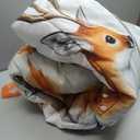 Feelyou Animal Comforter Set Full Size Deer Comforter for Boys Girls Teens Fox Bedding Set Bear Duvet Set Room Decor Forest Quilt Set (White)