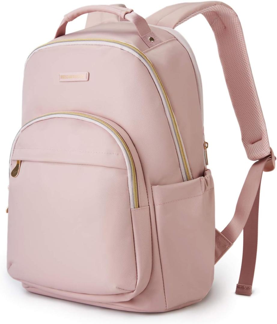 LIGHT FLIGHT Laptop Backpack for Women, Travel BookBag for 17.3 Inch Computer, Backpack for Work Travel College, Large Pink