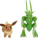 Pokemon Battle Figure 2 Pack - 2-Inch Eevee and 4.5-Inch Scyther Battle Ready Figures