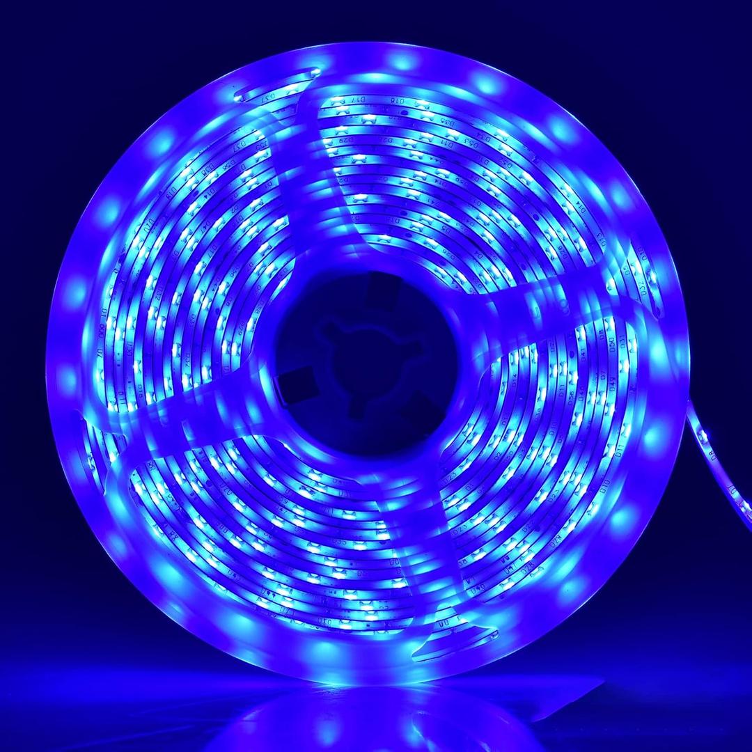 iNextStation 12V LED Light Strip IP65 Waterproof Blue LED Strip Lights 16.4ft/5m Cuttable 300 SMD 2835 LED Tape Flexible Led Lights for Bedroom Outdoor Indoor Decor (Power Adapter not Included)