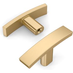 Amerdeco 10 Pack Champagne Bronze Cabinet Knobs Single Hole Cabinet Handles 2 Inch Solid Zinc Alloy Cupboard Gold Drawer Knobs Kitchen Cabinet Knobs T Bar Hardware ZH0003