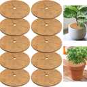 Legigo 10pcs Coconut Fiber Mulch Ring Tree Plant Protector Mat, 9 Inch Natural Coco Coir Tree Mulch Ring Plant Pot Soil Cover, Tree Rings Disc Plant Cover for Indoor Outdoor Plants, Landscaping