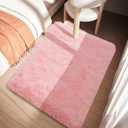 Pink Fluffy Area Rug for Girls Bedroom, 2x3 Shaggy Carpet for Kids Playroom, Nursery, Teen Living Room, Thick Fuzzy Plush for Dorm, Cute Room Decor for Baby (23)