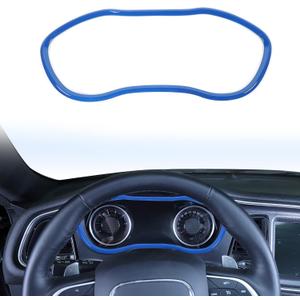 Voodonala for Challenger Dash Trim Dashboard Decoration Red Accessories for Dodge Challenger 2015-2022 (Blue,ABS,1PC)