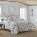 Laura Ashley - Soft & Lightweight Twin Quilt with Matching Sham