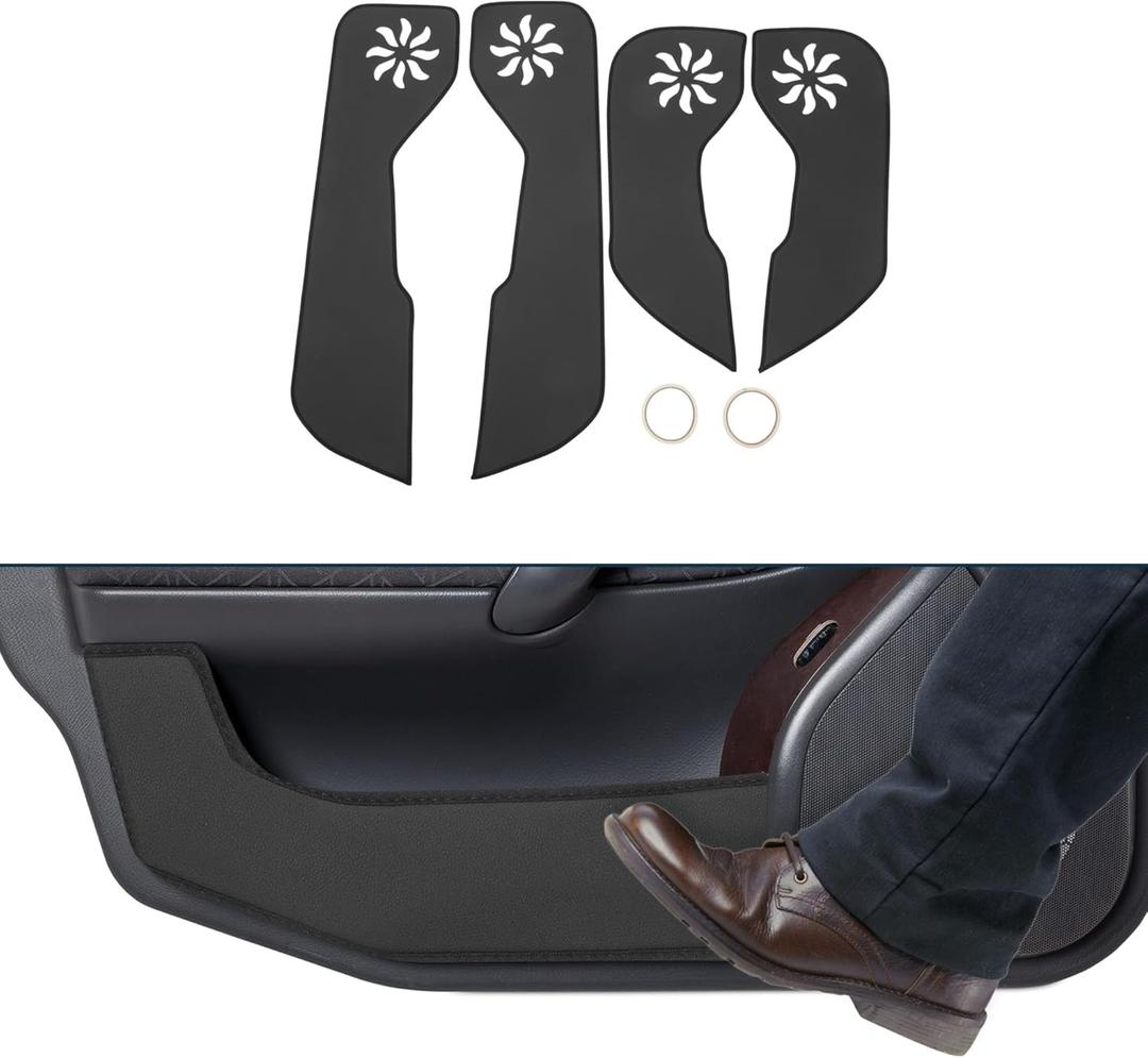 Leather Car Door Anti Kick Pad Sticker for Nissan Rogue 2022-2025 Door Side Edge Guard Protector Interior Accessories Black 1 Set