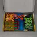 Magnetic Tiles with 4 Dinosaur Toys - Jurassic Scenes Dino World Magnet Tiles for Kids, Magnetic Building Blocks Set for Boys Girls Ages 3+, Sensory Toddler Creative Games Birthdays Gifts