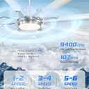 72 Inch Bruehed Nickel Ceiling Fan With Light,Smart Fan Work With Alexa,Industrial Ceiling Fan With 8 Aluminium Metal Blades,Ideal for Courtyard,Patio and Living Room,CF04BN-72
