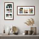 10x20 Picture Frame Set of 2, Display 3 Pcs 5x7 Picture Collage with Mat or 10 x 20 without Mat, Three 5x7 Picture Frame Collage for Wall Hanging, 5 by 7 Multi Frame, 2 Pack, Deep Brown
