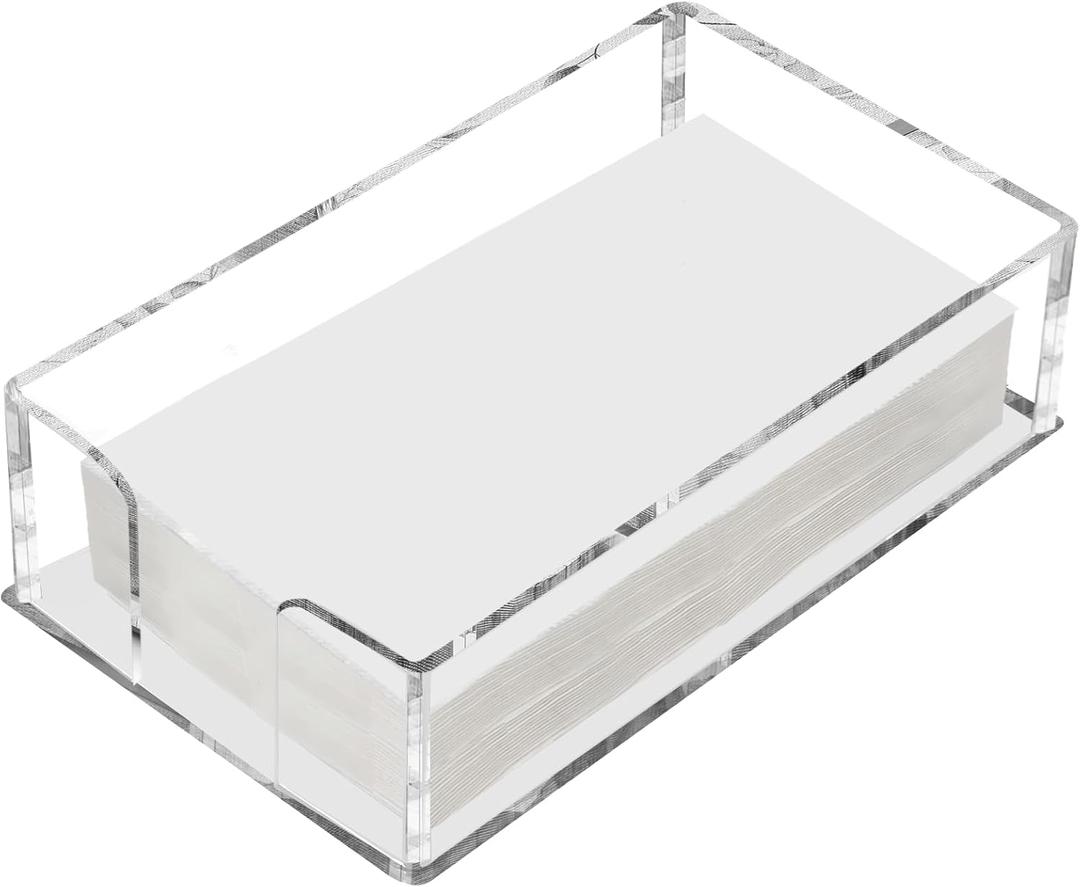 Fengzhe Acrylic Guest Towel Napkin Holder, Clear Bathroom Paper Hand Towels Storage Tray, Disposable Paper Towel Holder for Bathroom, Kitchen, Parties, Weddings, and Various Events 8.5x4.9x2.4 inches