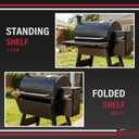 Utheer Folding Front Shelf for Traeger Pro 780 and Ironwood 885, BAC442 Grill Accessory 32.9" x 11.5", Heavy-Duty Steel Table Supports 60 LBS, Foldable Prep & Storage Station for BBQ Tools & Food