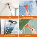 Chabatree Window Squeegee Cleaner Set 2-in-1 Window Cleaning Tool with Extendable Pole, Window Cleaning kit with Bendable Head for Indoor & Outdoor Glass for Car Indoor Outdoor High WindowsKit1.0