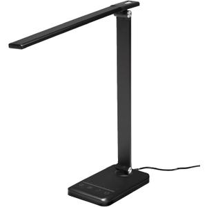 EXCELLO GLOBAL PRODUCTS Wellness Series 5-Touch Adjustable Pivot LED Desk Lamp, Flexible Dimmable Task Light for Home Office, 16", Black