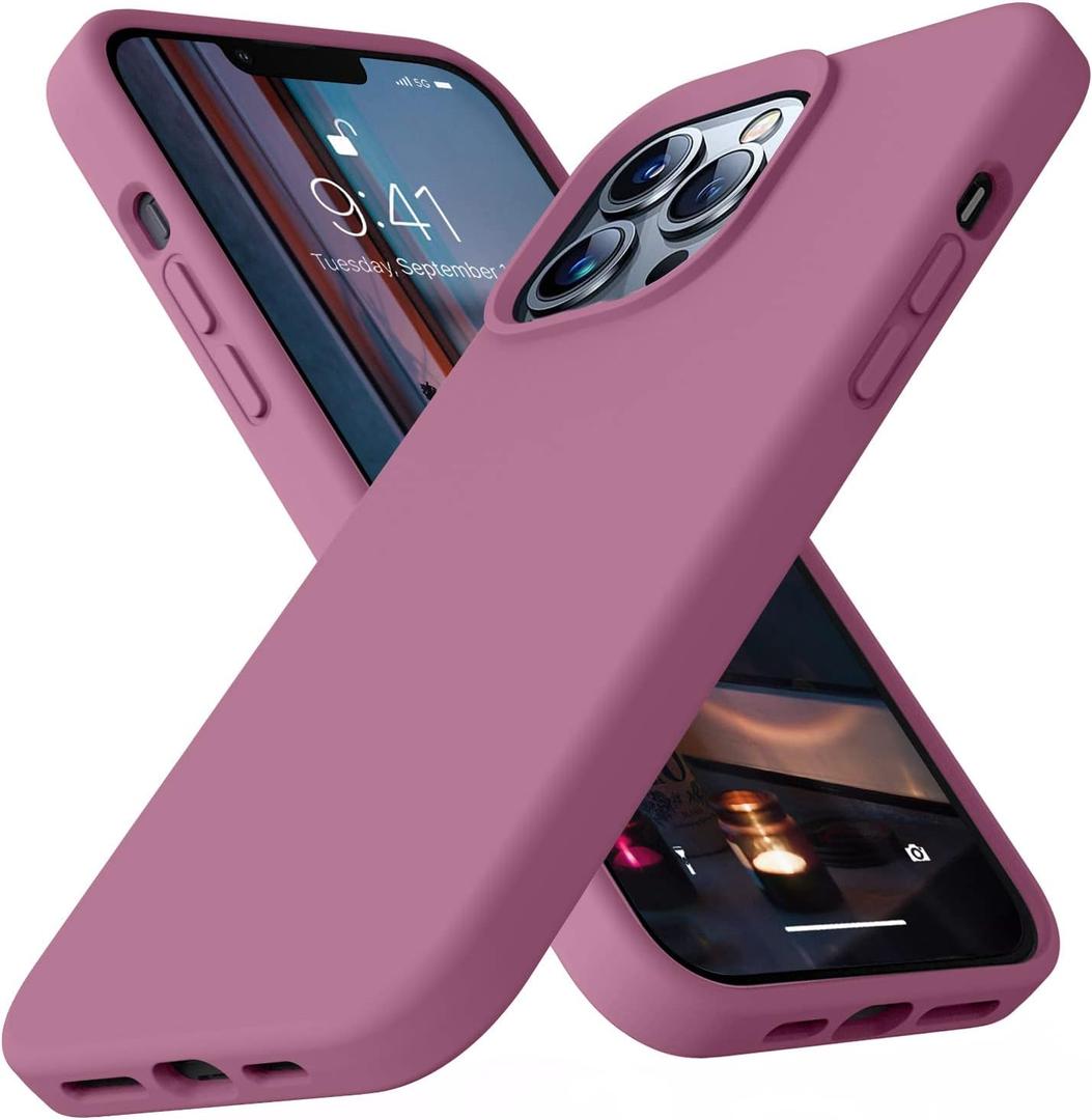 Ktele Compatible with iPhone 13 Pro Case 6.1 inch Premium Liquid Silicone with [Soft Anti-Scratch Microfiber Lining] Gel Rubber Full-Body Bumper Protection Case for iPhone 13 Pro-Lavander Purple