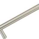 10 Pack Rok Hardware Contemporary 4-1/4" (108mm) Hole Centers Euro Stye Brushed Nickel Pull Handle 5-13/16" (148mm) Overall Length