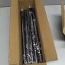 Curtain Rods for Windows 48 to 84 inch, 1inch Decorative Blackout Wrap Around Curtain Rod Set,Matte Black Splicing Heavy Duty Metal Curtain Rod with Brackets (37"-98"-1Pack)