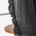 TERLYTEX Black Linen Curtains 96 Inches Long 2 Panels, 58 x 96 Inch, Farmhouse Ruffled Curtains for Living Room Rod Pocket Privacy Light Filtering Semi Sheer Cottagecore Flowy Ruffle Window Drapes