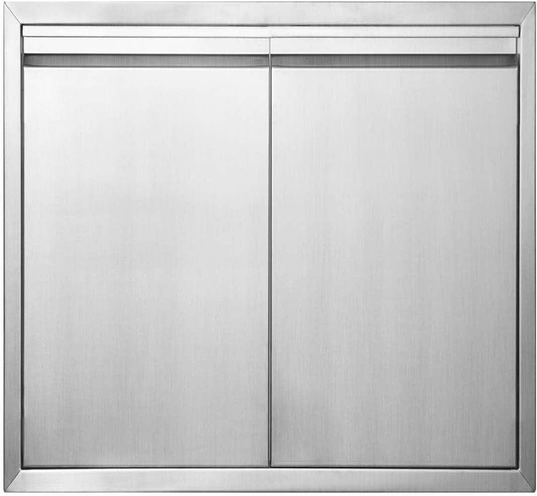 JIE JIN BBQ Access Door 24" W X 24" H Outdoor Kitchen Doors Double Doors Thickened 304 Stainless Steel Outdoor Kitchen Accessories Door for Indoor/Outdoor Kitchen Outdoor Cabinet BBQ Island
