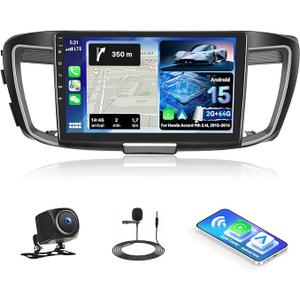 8 Core 6G 128G for Honda Accord 2013 2014 2015 Radio Android 9 Inch Touchscreen Wireless Carplay Android Auto, Driauto Car Stereo for Honda Upgrade Bluetooth DSP GPS Navigation WiFi FM/RDS Backup Cam