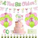 2 x Martini Party Decorations Set for Adults, A Tini Bit Older Birthday Theme Kit with Balloons, Banner, Cake Topper, Cupcake Picks & Tablecloth, Cocktail Decor for Women & Men