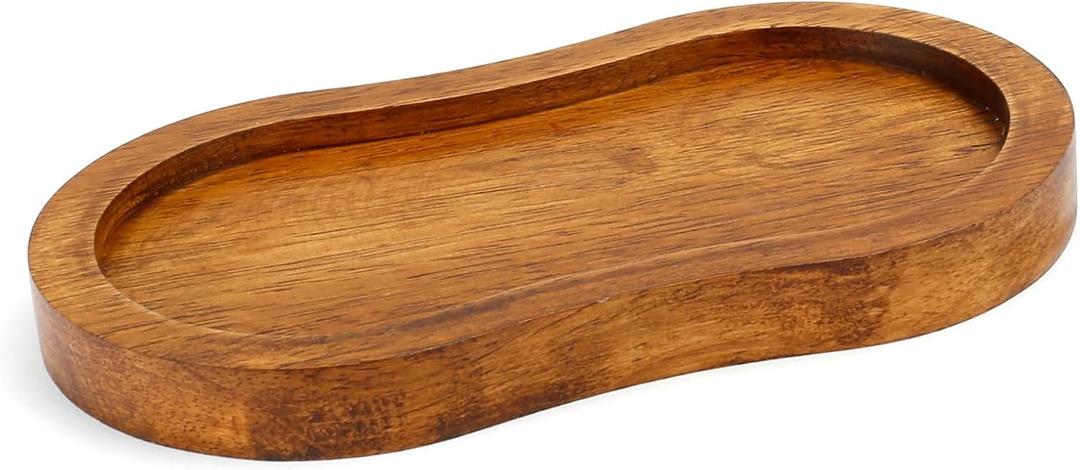 Retro Wooden Salt and Pepper Mill Tray  Rustic Salt and Pepper Rest  Kitchen Counter & Dining Table Protector (Mill Not Included)