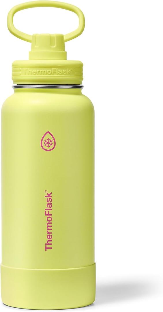 ThermoFlask Insulated Water Bottle with Spout Lid (32 oz, Unmellow Yellow) - Leakproof, Stainless Steel Water Bottle for Cold & Hot Drinks, Travel & Daily Hydration