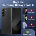 Ruky Slim Case for Samsung Galaxy Z Fold 6, Hard PC Protective Cover with Built-in Privacy Screen Protector, [Compatible with MagSafe] Phone Case for Samsung Galaxy Z Fold 6 5G, Blue