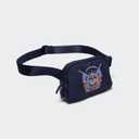 Pander 1L Printed Belt Bag for Women, Nylon Crossbody with Adjustable Strap, 2-Way Zipper, 3 Inner Mesh Pockets, Red Blue White Graphic Style, Navy Flag, Small