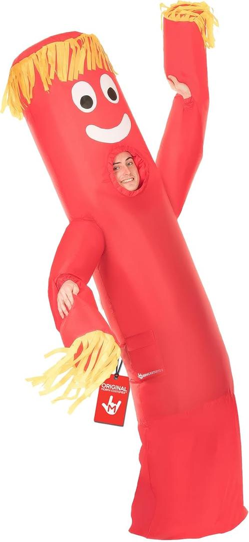 Morph Inflatable Tube Man Costume Adult, Wacky Inflatable Tube Man Costume, Halloween Costumes for Men