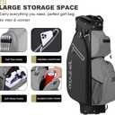 MAZEL Golf Cart Bag with 7-Way Full Length Dividers Top and 9 Pockets,Lightweight Golf Club Bag for Men & Women (Grey Black)
