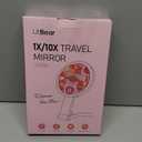 LitBear Travel Makeup Mirror with Lights, Rechargeable Double-Sided 10X/1X Magnifying Mirror, Portable Lighted Beauty Mirror, 3 Color Lighting, Dimmable Touch Screen, Tabletop Handhold Hanging (White) (Rose Gold)