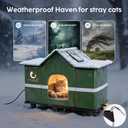 Large Outdoor Weatherproof Cat House Green 28" x 16" x 17"