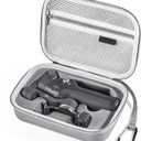 STARTRC PHOTO Osmo Mobile 8 Case, Leather PU Carrying Case for DJI OM 7P/8 Gimbal Stabilizer Accessories, All-in-one Storage OM 7P/OM8 and Magnetic Phone Camp for Travel & Outdoor Shooting