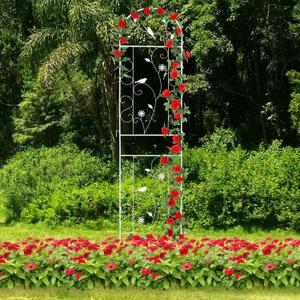 Metal Garden Trellis for Climbing Plants, 86.5" x 19.7" Metal Plant Trellis Outdoor, White Iron Garden Trellis, Clematis Trellis Outdoor, Arched Decoration Suitable for courtyards, lawns, Gard, White