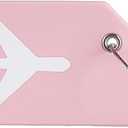 Gostwo Silicone Initial Luggage Tag for Suitcases Travel Essentials | Pink, Personalized Airplane Name Tag, TSA Approved, Stainless Loop, Privacy Protection, Luggage Identifiers Accessories