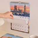 2 x 2026 calendar-wall calendar January-December Calendar World Famous Buildings Theme wall calendar 11.7 x 8.2 Wall Calendar ffor Office Home Planning & Organizing
