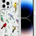 MOSNOVO Case for iPhone 14 Pro Max, [Buffertech 6.6ft Military-Grade Drop Protection] [Anti Peel Off Tech] Clear TPU Bumper Phone Case Cover Design - Wild Bird