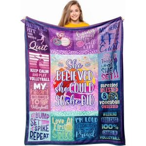 Volleyball Stuff Gifts Accessories for Teen Girls, Volleyball Team Gift Party Favors Decoration Throw Blanket 50" X 40"