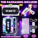 Halloscume 10 Sets 80s Party Decorations 90s Cassette Tape Bucket Centerpiece Tape Radio Boombox Birthday Party Table Neon Light Decorations for 1980 1990 Hip Hop Supplies