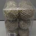 3.15" Christmas Ball Ornaments Glitter Shatterproof Christmas Tree Ornaments Sequin Xmas Hanging Balls Decorations for Wedding Party Holiday(Champagne Gold, 12pc-8cm)