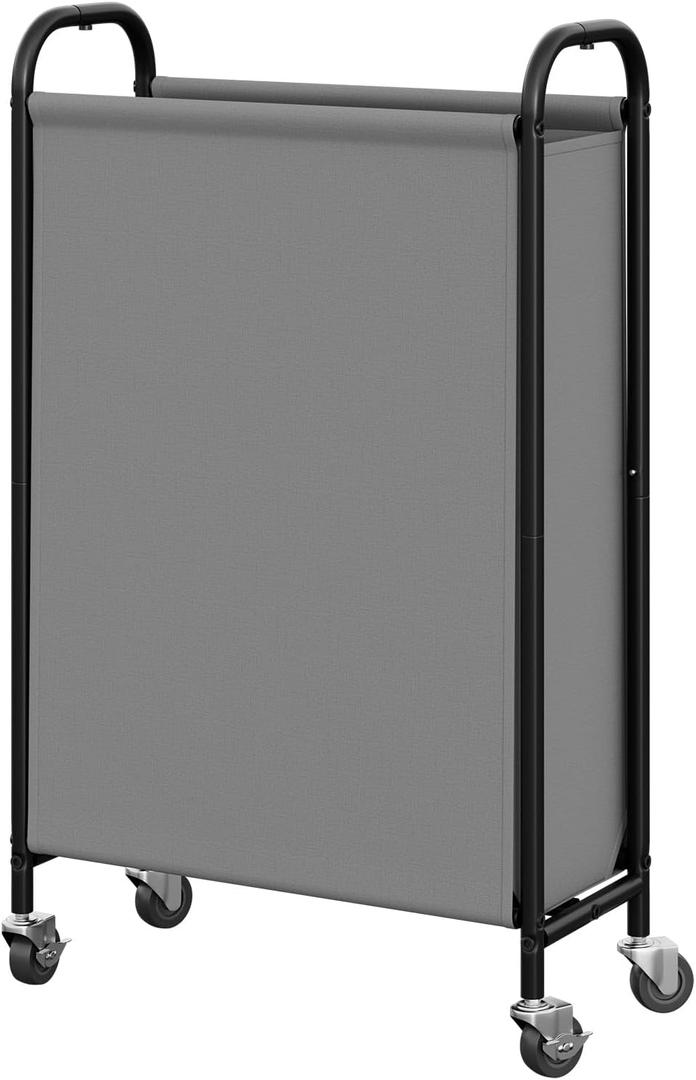 GRANNY SAYS 80L Slim Laundry Hamper with Silent Brake Wheels, Sturdy Metal Frame & Handle, Rolling Laundry Basket for Laundry Room, Bedroom, Bathroom, or RV  Suited for Singles or Couples, Grey