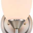 Traditional 1-Light Indoor Wall Sconce with Frosted Glass Bathroom Bedroom Hallway, 9.6" H x 5.5" W, Brushed Nickel