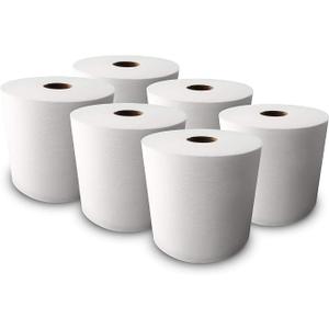 Ultra White Roll Towels - 6 Rolls , 800ft Per Roll